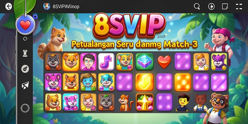 Tangkapan layar 8SVIP menunjukkan gameplay Match-3 yang menarik.