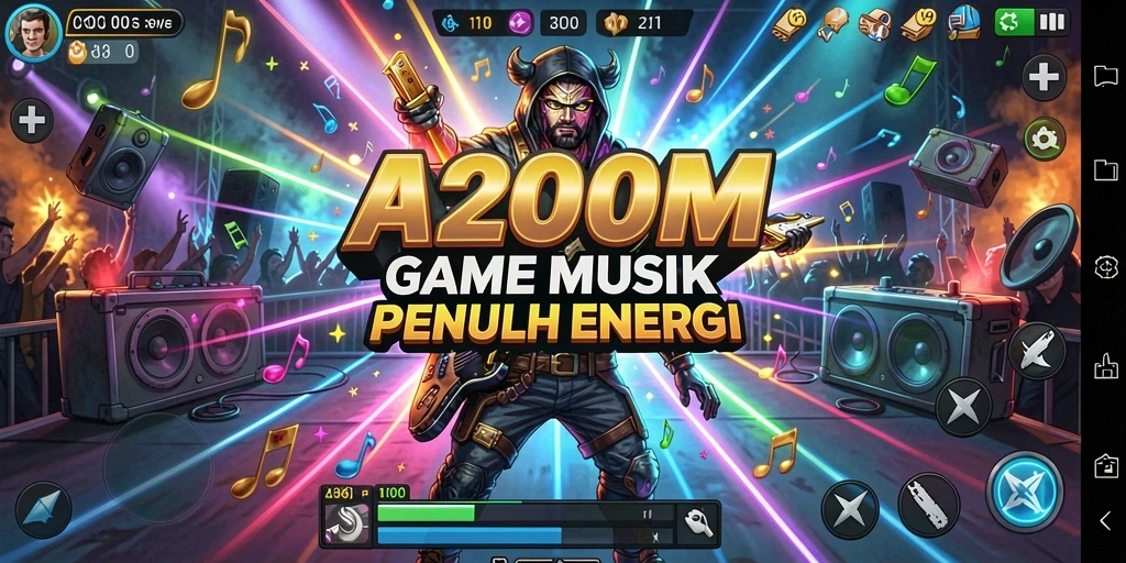 Tampilan gameplay A200M yang menampilkan keseruan bermain musik.