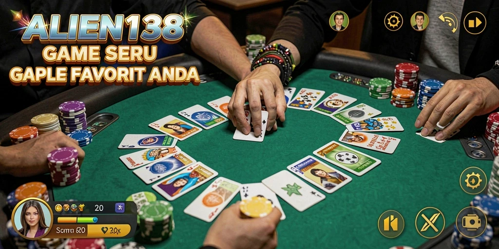Tampilan gameplay Gaple yang seru dan menarik.