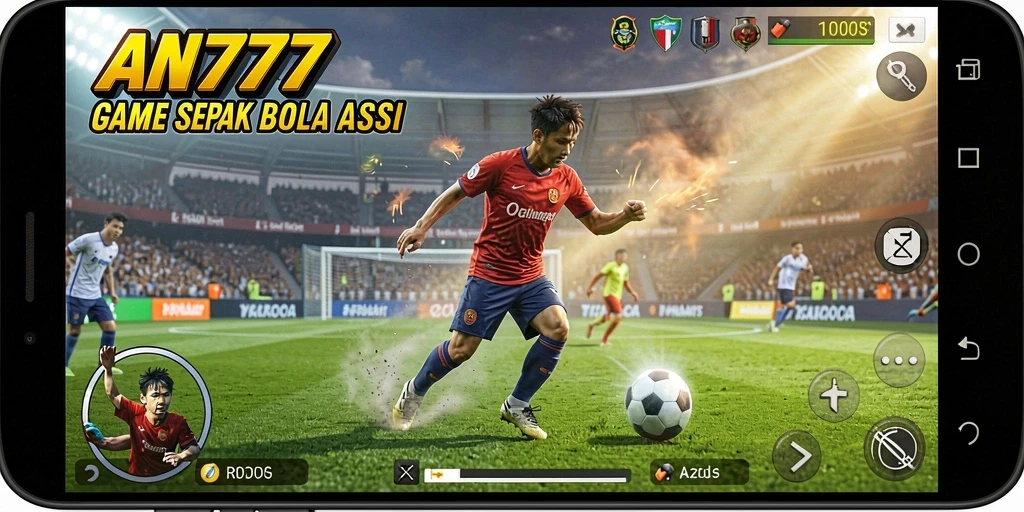 Gameplay AN777 yang menampilkan aksi sepak bola yang seru dan mendebarkan.