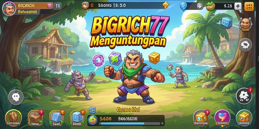 Tampilan gameplay BIGRICH77 yang menarik dan penuh warna.