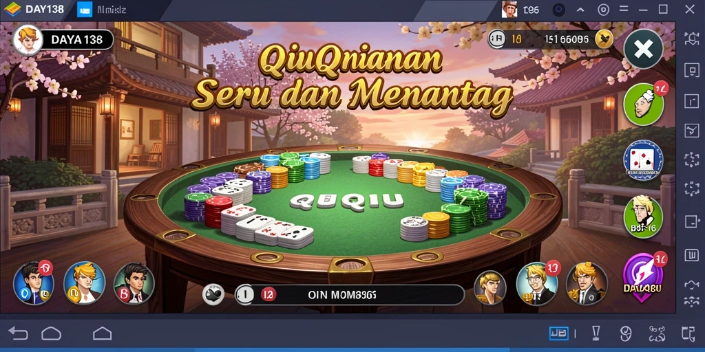 Screenshot menunjukkan momen menegangkan dalam gameplay QiuQiu.