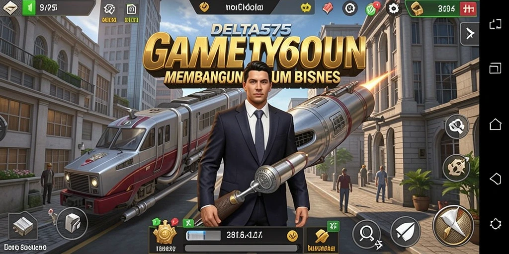 Tangkapan layar DELTA575 menunjukkan pemain membangun bisnis sukses.