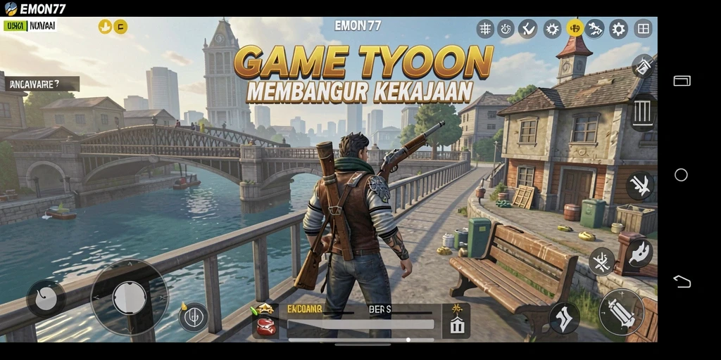 Screenshot gameplay EMON77 yang menampilkan keseruan bisnis Tycoon.