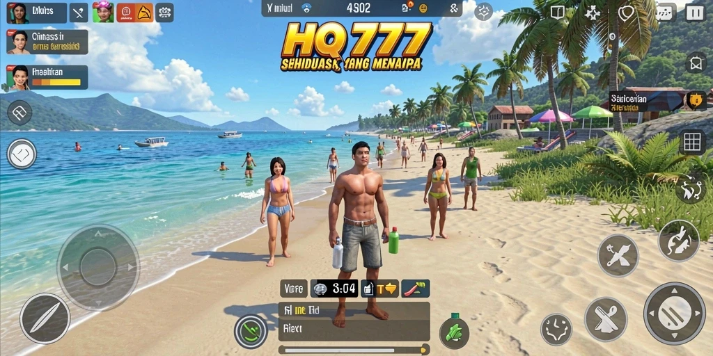 Tampilan screenshot HQ777 menampilkan gameplay yang menarik dalam simulasi kehidupan.