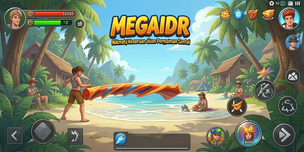 Gameplay menarik MEGAIDR dengan grafis yang cerah dan menyenangkan.