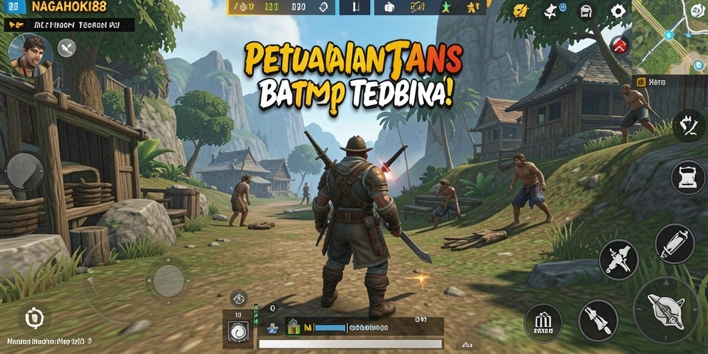 Screenshot gameplay NAGAHOKI88 yang menampilkan petualangan di dunia terbuka.