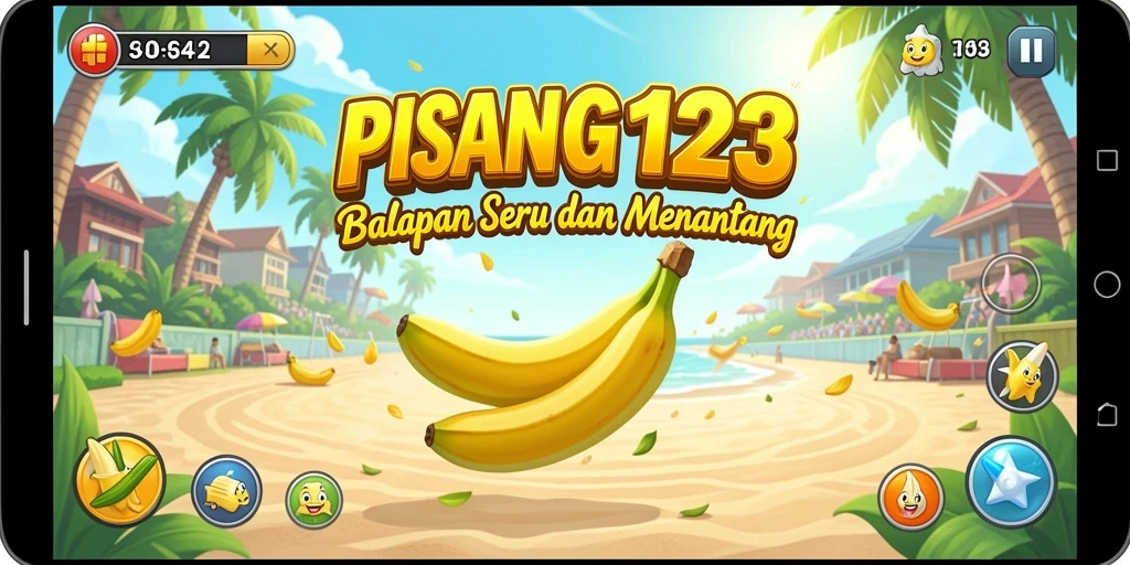 Screenshot PISANG123 menampilkan momen balapan yang seru.