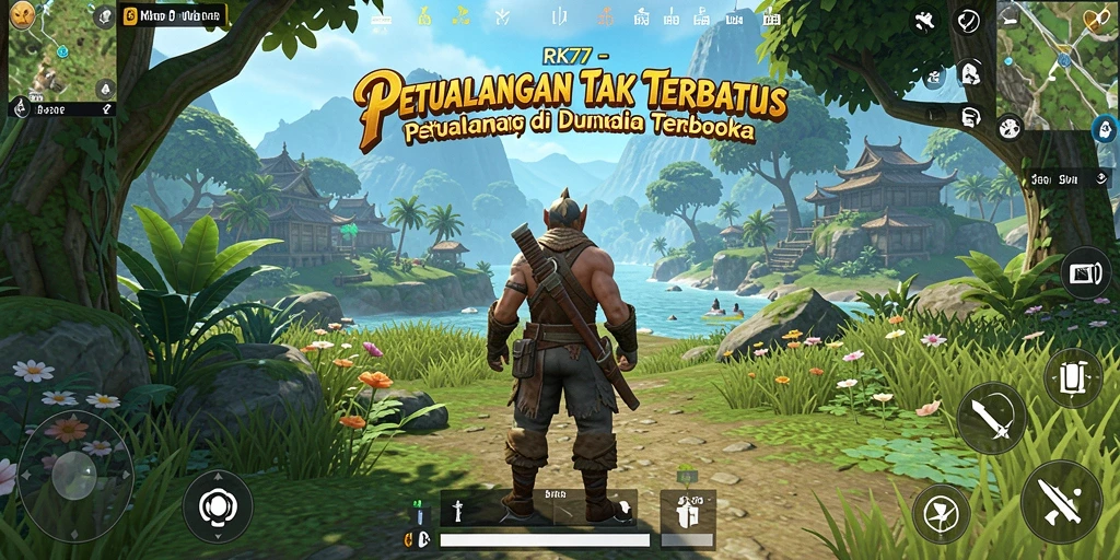 Screenshot menampilkan petualangan seru di dunia Open World RK77.
