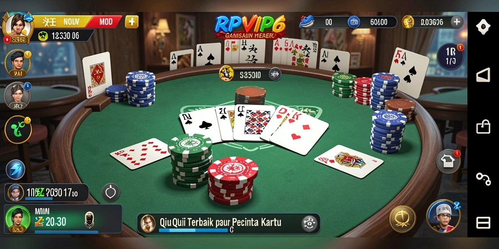 Gameplay seru RPVIP6 dalam permainan QiuQiu yang menantang.