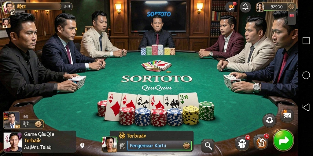 Screenshot menunjukkan aksi seru gameplay QiuQiu di SORTOTO.