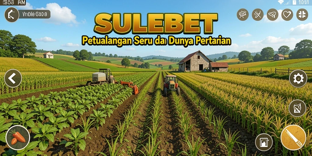 Tampilan gameplay SULEBET yang memukau dengan pertanian yang luas.