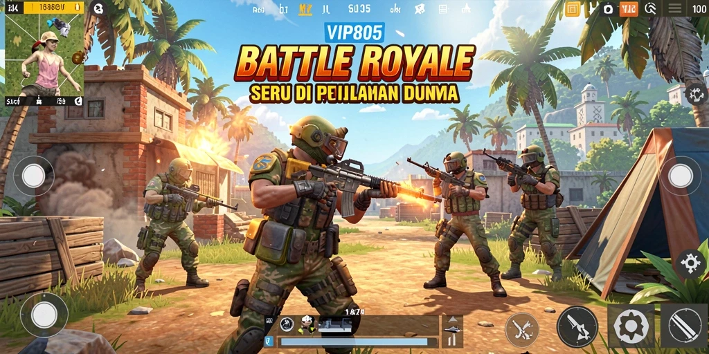 Tampilkan aksi mendebarkan dalam permainan Battle Royale VIP805.
