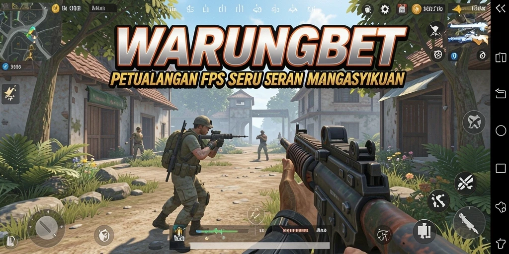 Screenshot permainan <strong>WARUNGBET</strong> menunjukkan suasana pertempuran FPS yang intens.
